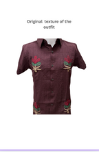 Burgundy Casual Half Sleeve Shirts for Men