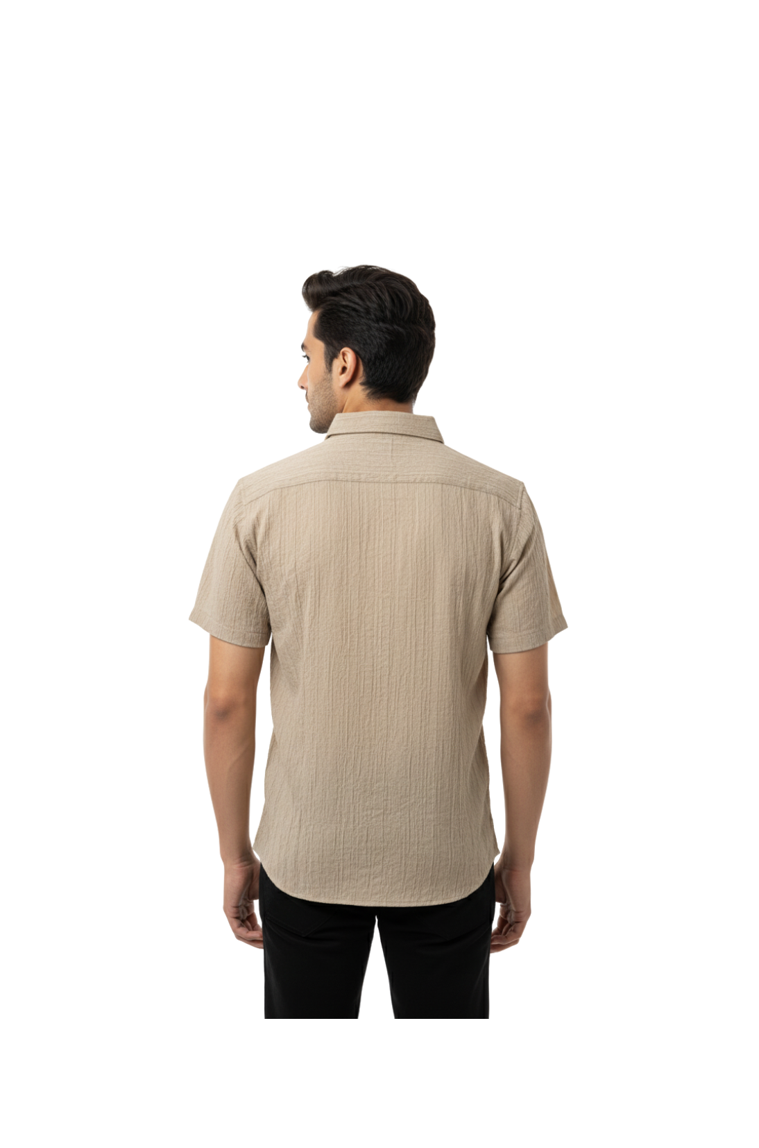 Beige Embroidered Shirts for Men
