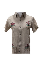 Beige Embroidered Shirts for Men