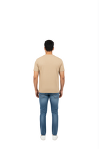 Beige Waffle Knit T-Shirt  for Men