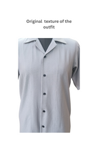 Mens Grey Textured Shirt – Short Sleeve Casual & Semi-Formal