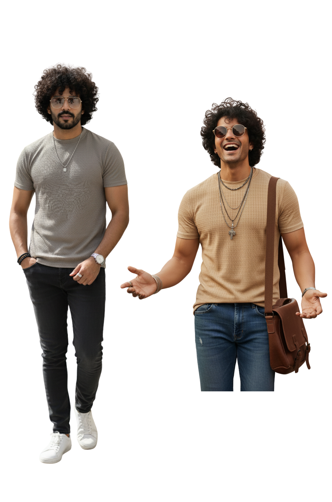 Mens T-Shirt Combo – Textured Crew Neck Pack of 2