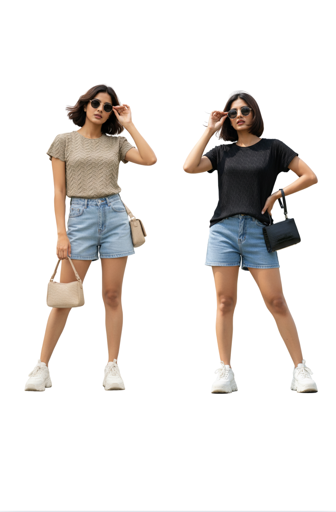 Women’s Textured Knit Tops Combo – Stylish Coordinated Outfits