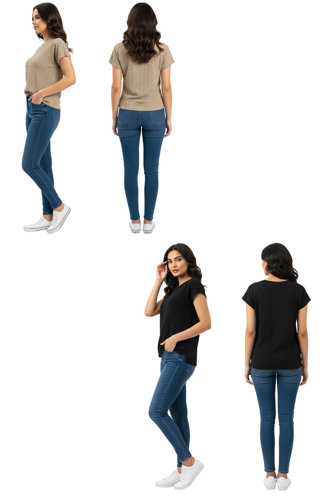 Women’s Textured Knit Tops Combo – Stylish Coordinated Outfits