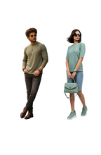 Coordinated Textured Couple Tops Combo – Matching Outfit for Couples