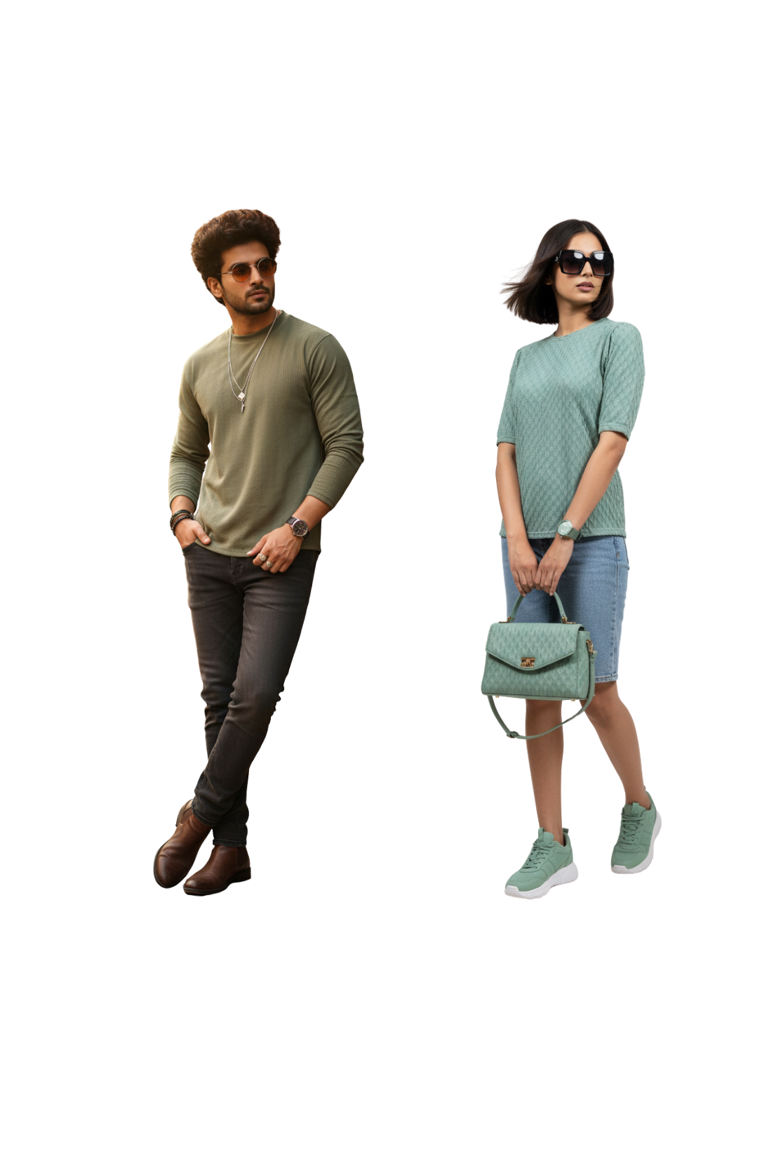 Coordinated Textured Couple Tops Combo – Matching Outfit for Couples