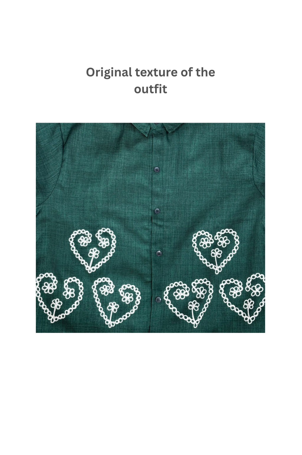 Flower Embroidery Designs Shirt for Women in Green