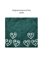 Flower Embroidery Designs Shirt for Women in Green