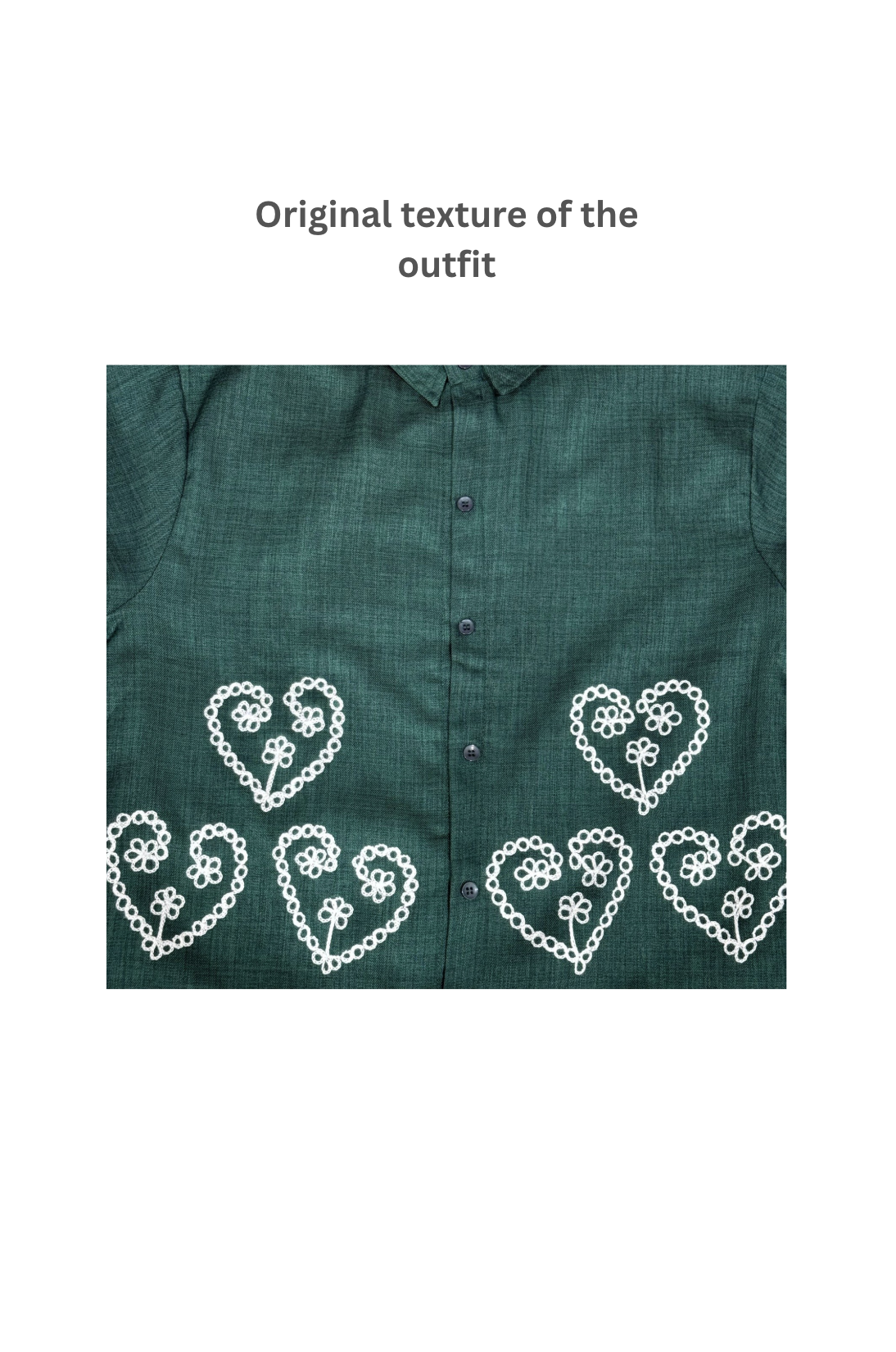 Flower Embroidery Designs Shirt for Women in Green