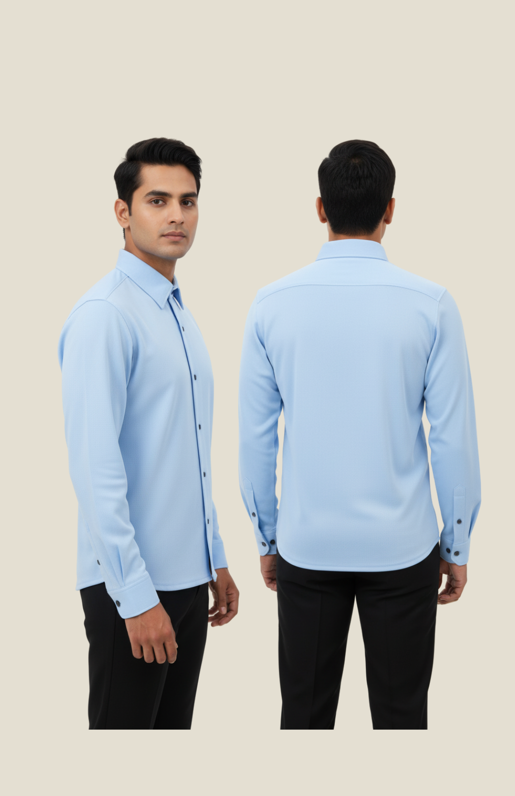 Poplin Shirt for Men in Light Blue