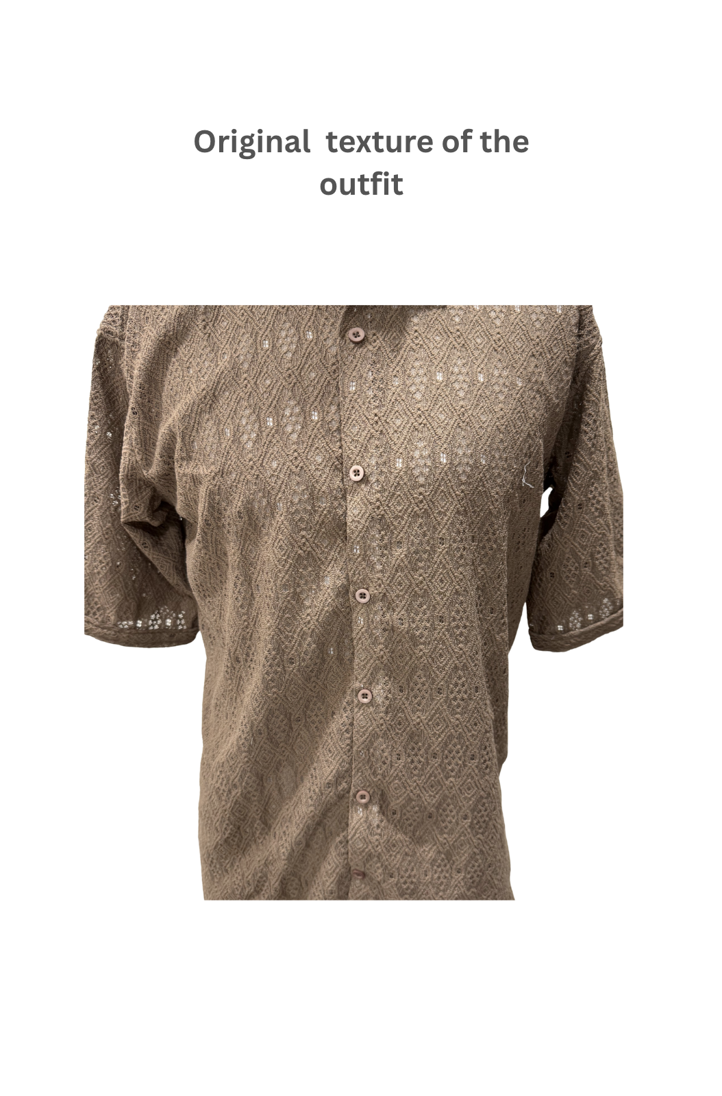 Brown Crochet Shirts for Men – Open-Knit Button-Down