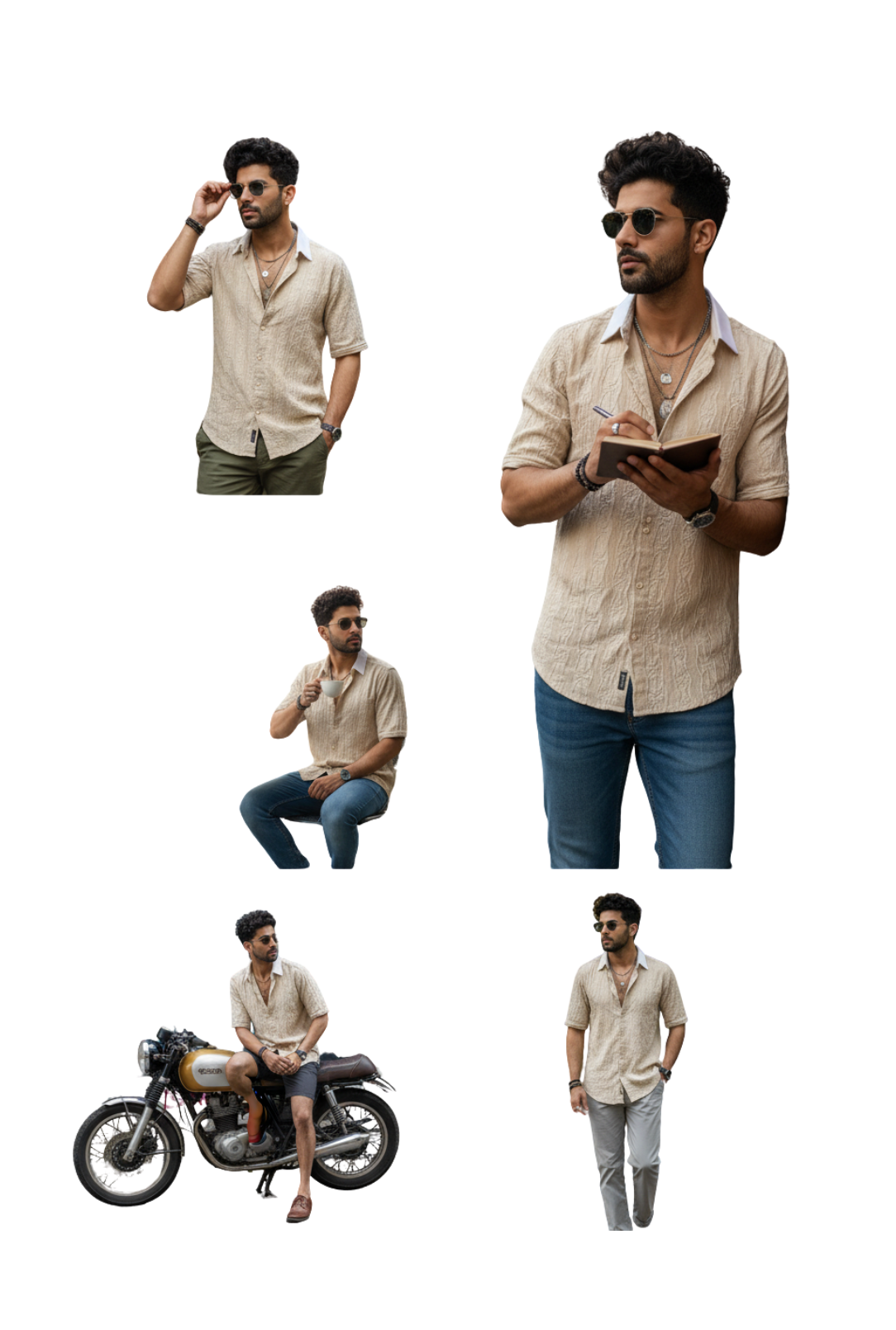 Best Crochet White Shirts for Men – Textured Cream Button-Down