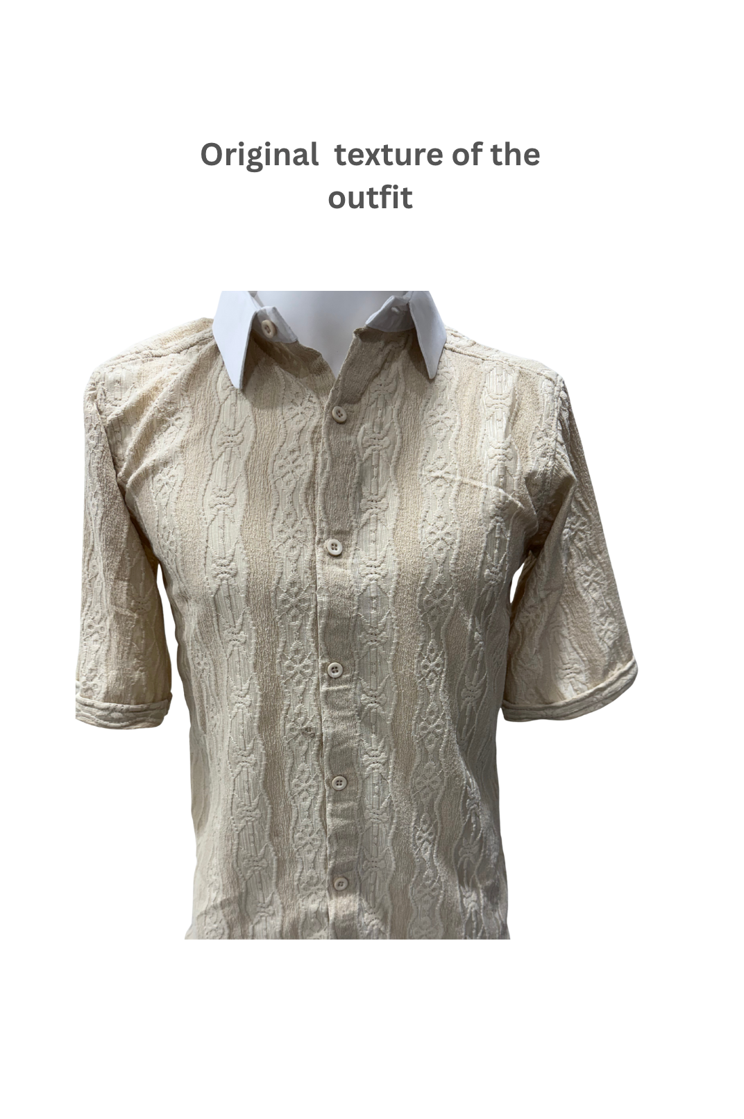 Best Crochet White Shirts for Men – Textured Cream Button-Down