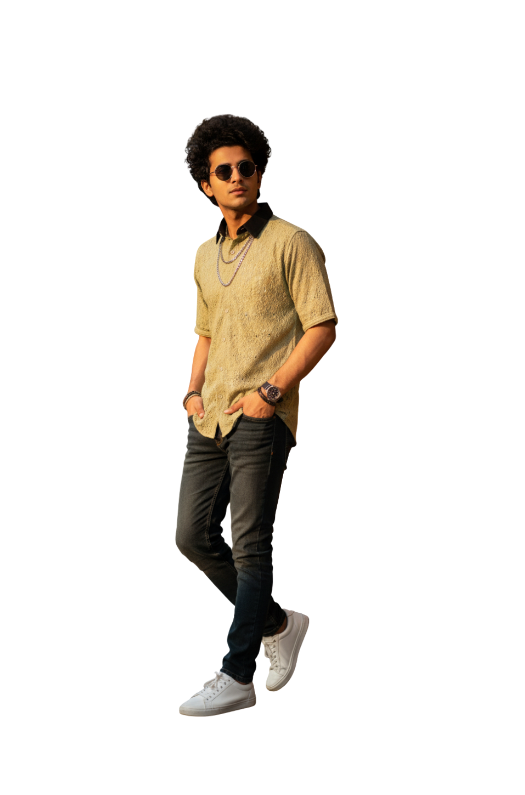 Kiwi Crochet Shirts for Men – Light Olive Short Sleeve Shirt