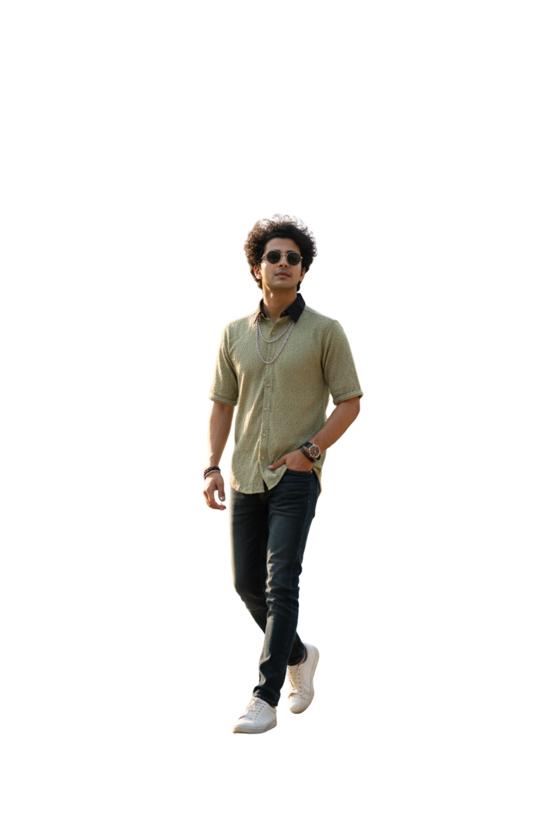 Kiwi Crochet Shirts for Men – Light Olive Short Sleeve Shirt