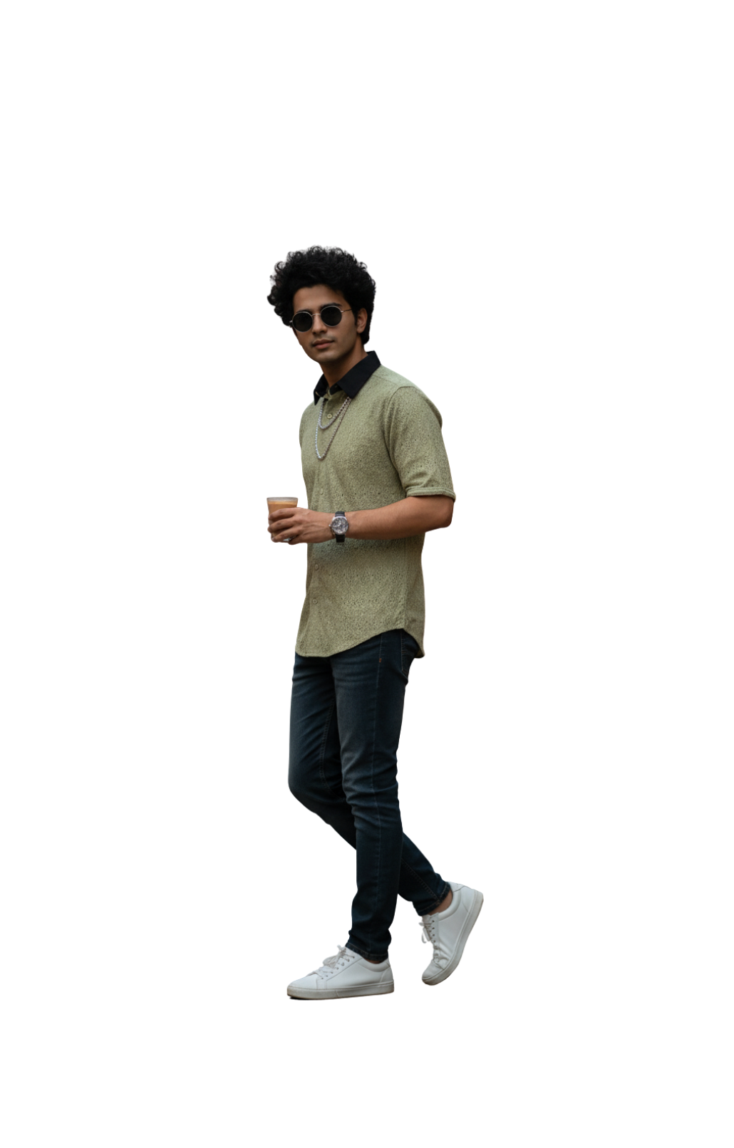 Kiwi Crochet Shirts for Men – Light Olive Short Sleeve Shirt