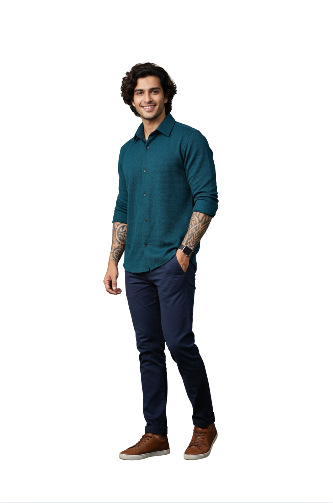 man wearing navy blue shirt from Hava Fashions